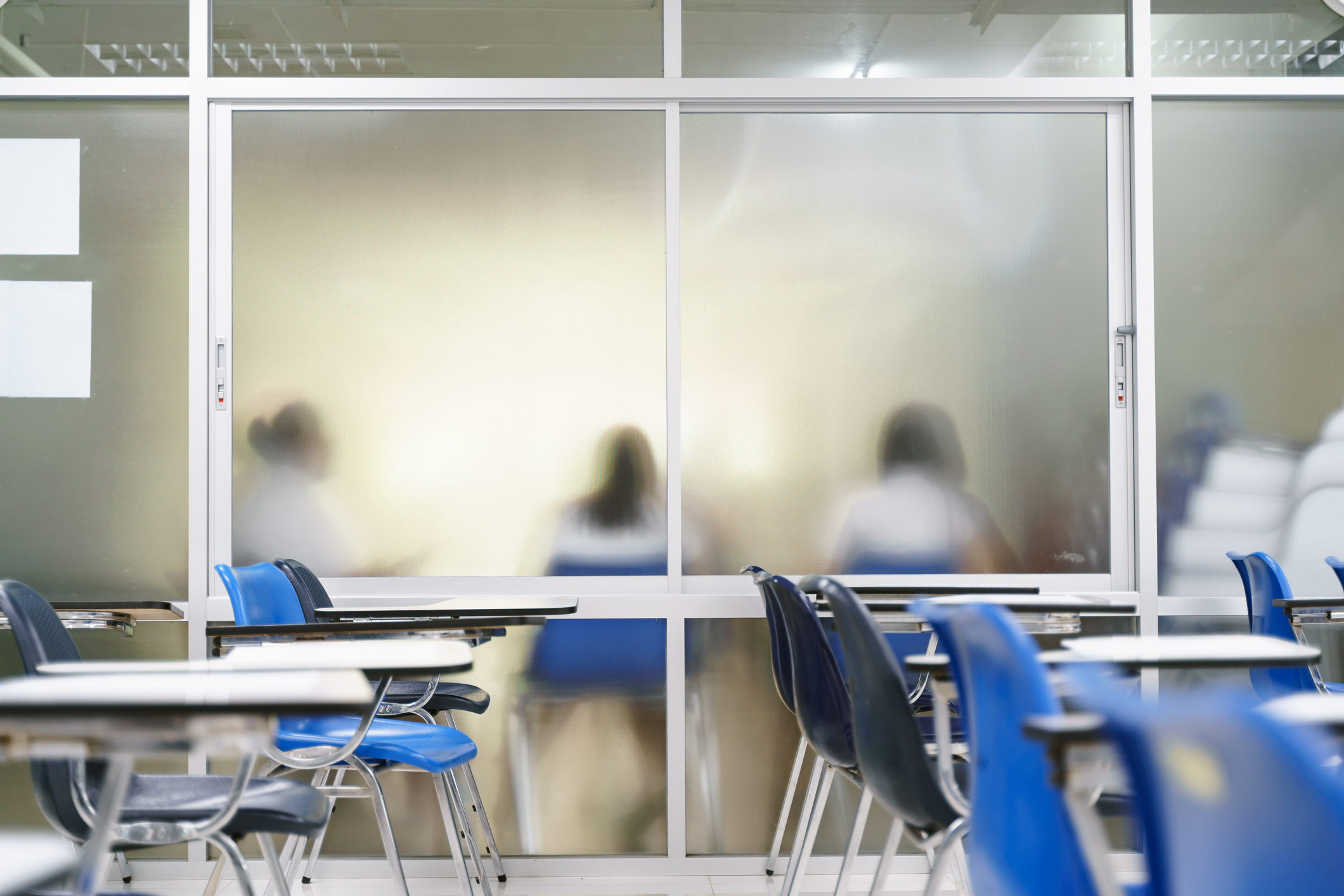 Asian students studying and preparing for exam