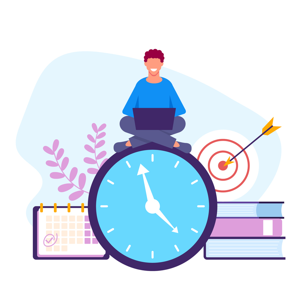 Time management concept. Vector flat graphic design isolated illustration